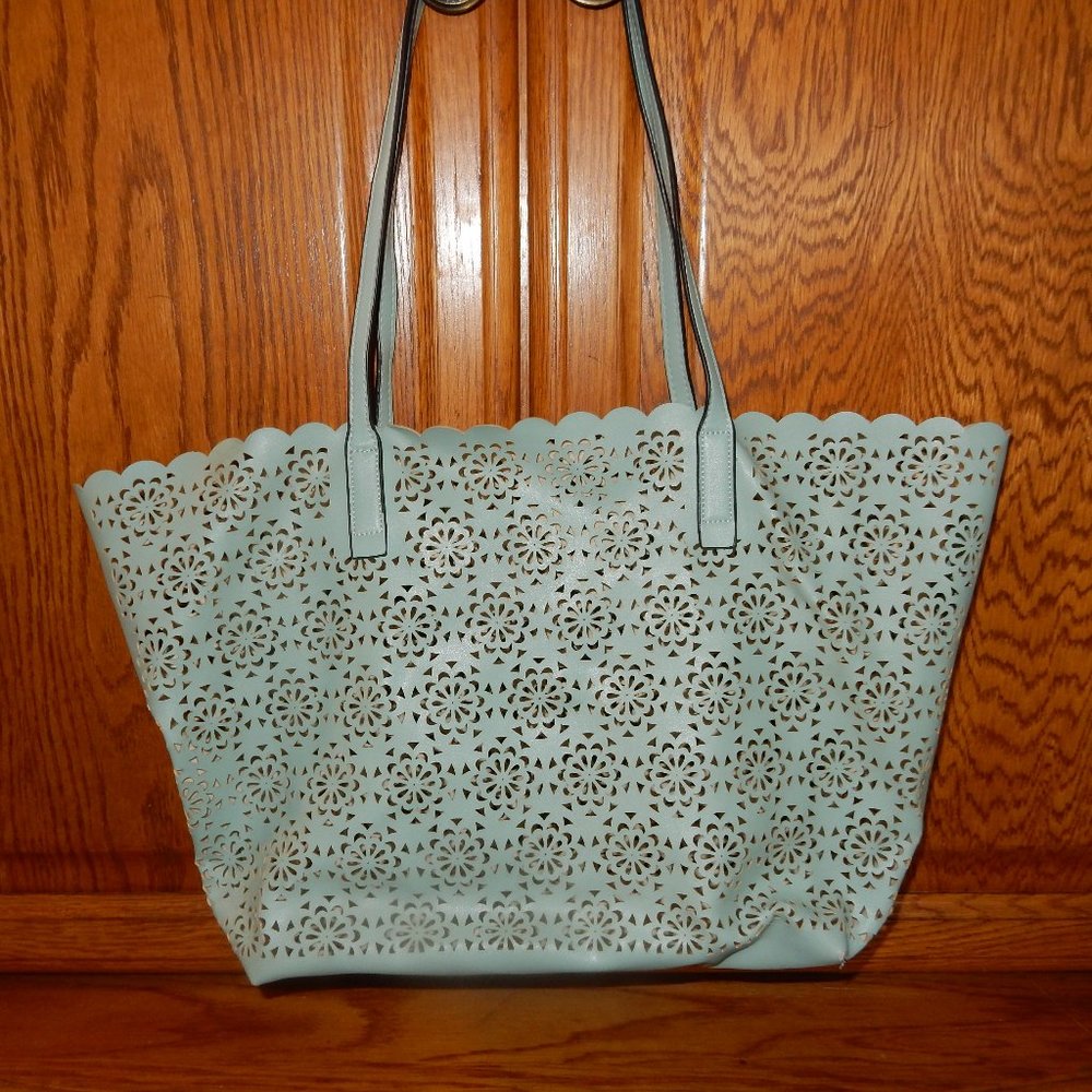 laser cut floral tote